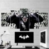 Batman Joker Laugh 01 - Dc 5 Panel Canvas Art Wall Decor