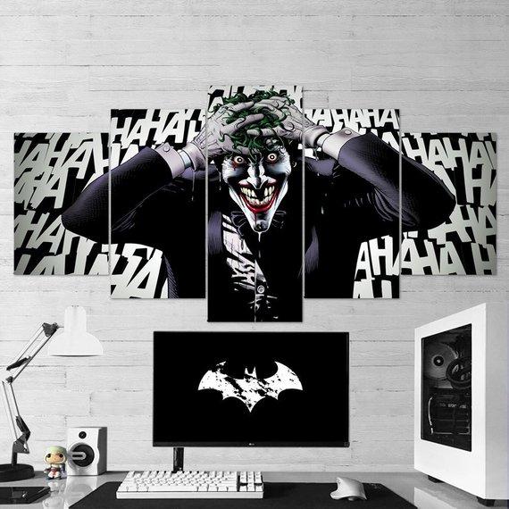 Batman Joker Laugh 01 - Dc 5 Panel Canvas Art Wall Decor Batman Joker Laugh 01 - Dc 5 Panel Canvas Art Wall Decor