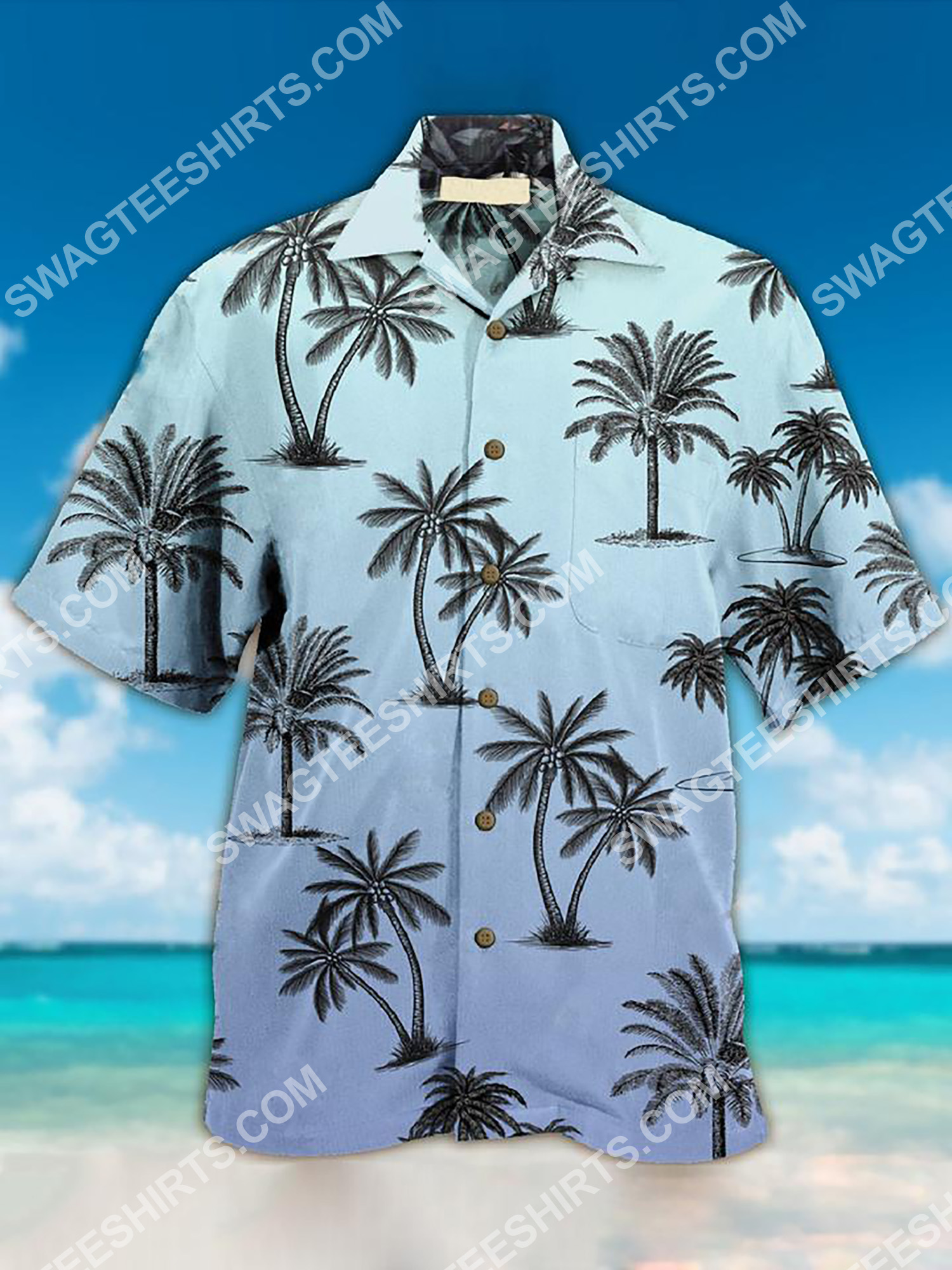 Beach And Coconut Tree All Over Printing Hawaiian Shirt Beach And Coconut Tree All Over Printing Hawaiian Shirt