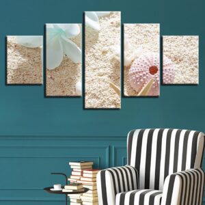 Beach Starfish - Nature 5 Panel Canvas Art Wall Decor
