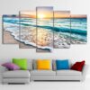 Beach Sunrise - Ocean 5 Panel Canvas Art Wall Decor