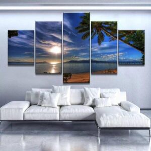 Beach Sunshine - Nature 5 Panel Canvas Art Wall Decor