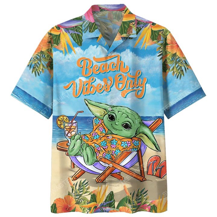 Beach Vibes Only Baby Yoda Summer Time Hawaiian Shirt Beach Vibes Only Baby Yoda Summer Time Hawaiian Shirt