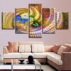 Beautiful Butterflies And Flower - Nature 5 Panel Canvas Art Wall Decor