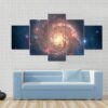Beautiful Far Galaxy - Space 5 Panel Canvas Art Wall Decor