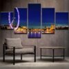 Beautiful Seaside City - Nature 5 Panel Canvas Art Wall Decor