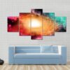 Beautiful Spiral Galaxy - Space 5 Panel Canvas Art Wall Decor