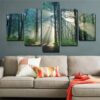 Beautiful Sunrise Natural Landscape 2 - Nature 5 Panel Canvas Art Wall Decor