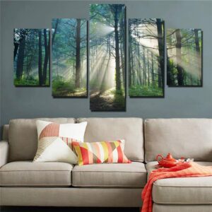 Beautiful Sunrise Natural Landscape 2 - Nature 5 Panel Canvas Art Wall Decor