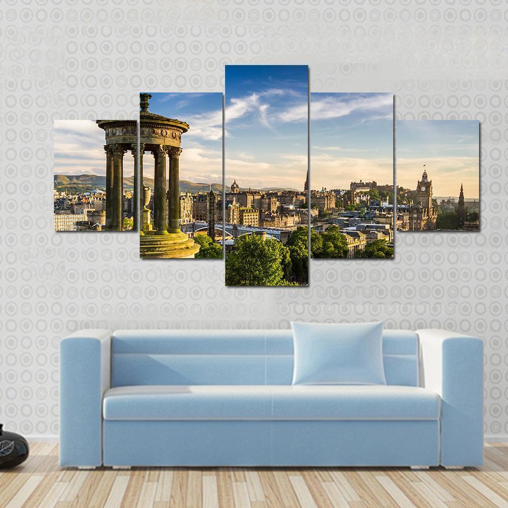 Beautiful View Of The City Of Edinburgh - Nature 5 Panel Canvas Art Wall Decor Beautiful View Of The City Of Edinburgh - Nature 5 Panel Canvas Art Wall Decor
