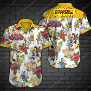 Beavis And Butt-Head Comedy Cartoon Summer Vacation Hawaiian Shirt