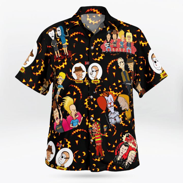 Beavis And Butt Head Funny Halloween Hawaiian Shirt Beavis And Butt Head Funny Halloween Hawaiian Shirt
