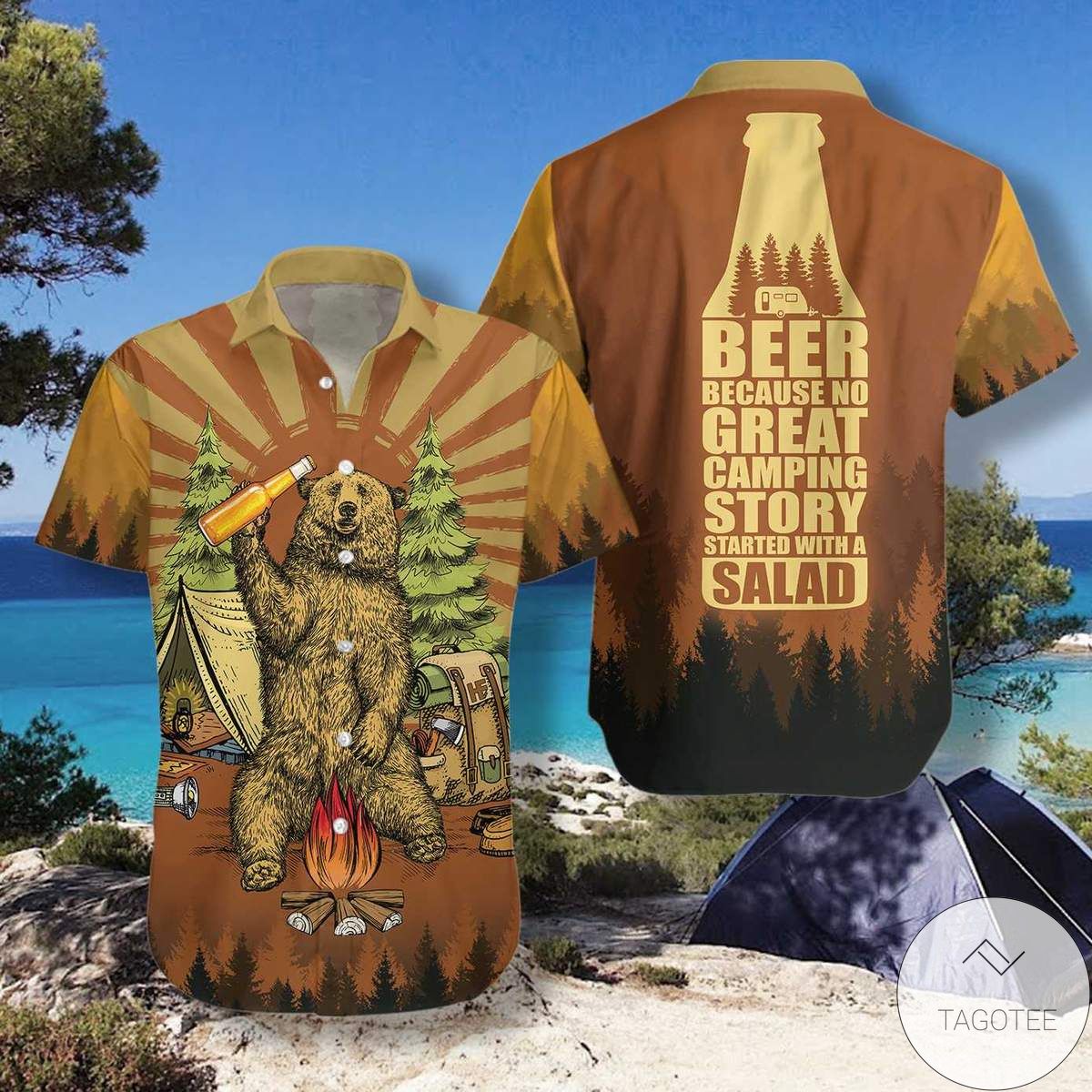 Beer Because No Great Campers Story With A Salad Hawaiian Shirt Beer Because No Great Campers Story With A Salad Hawaiian Shirt