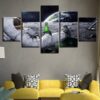 Beer Drinking Astronaut - Space 5 Panel Canvas Art Wall Decor