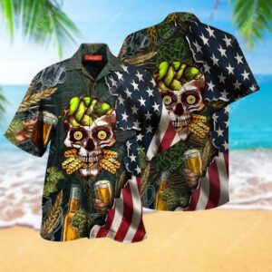 Beer Skull Party All Over Printed Hawaiian Shirt