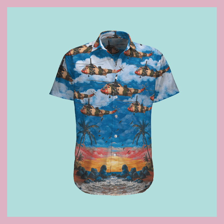 Belgian Air Force Westland Sea King Mk48 Hawaiian Shirt Belgian Air Force Westland Sea King Mk48 Hawaiian Shirt