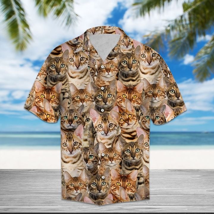 Bengal Hawaiian Shirt Summer Button Up Bengal Hawaiian Shirt Summer Button Up