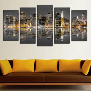 Beutifull City - Nature 5 Panel Canvas Art Wall Decor