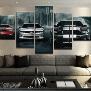 Big Toys For The Big Boys - Automative 5 Panel Canvas Art Wall Decor