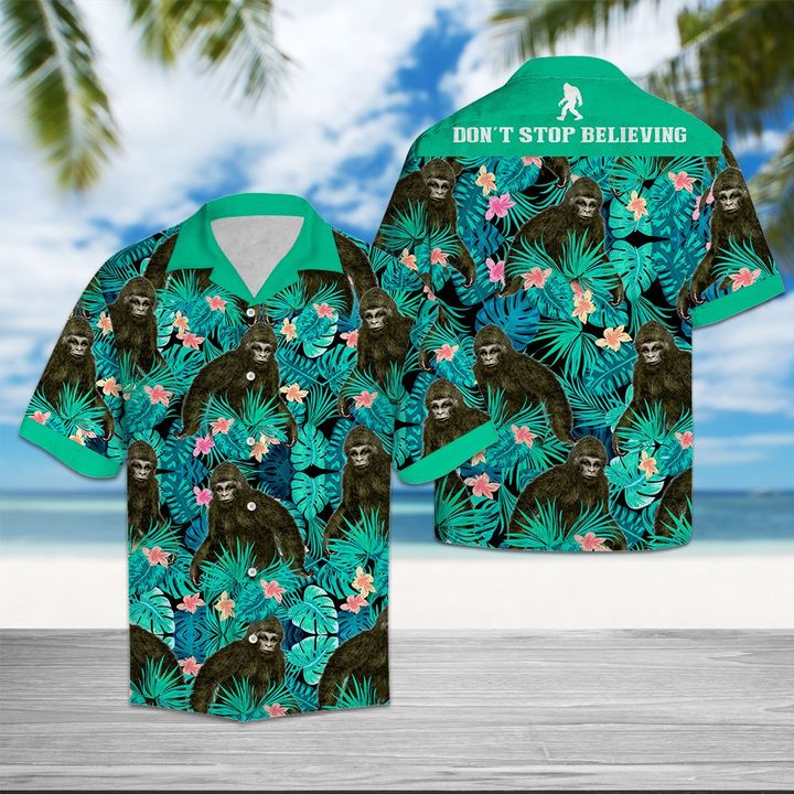 Bigfoot Dont Stop Believing Hawaiian Shirt Summer Button Up Bigfoot Dont Stop Believing Hawaiian Shirt Summer Button Up