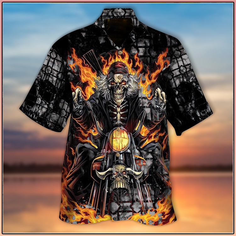 Biker Skull Hawaiian Shirt Biker Skull Hawaiian Shirt