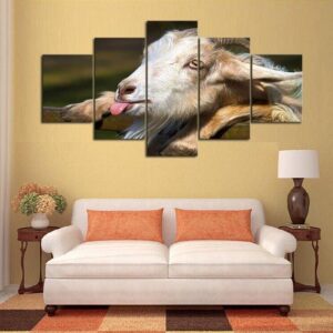 Billy Goat 01 - Animal 5 Panel Canvas Art Wall Decor