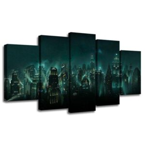 Bioshock City Of Rapture 1 - Nature 5 Panel Canvas Art Wall Decor