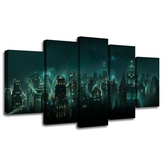 Bioshock City Of Rapture 1 - Nature 5 Panel Canvas Art Wall Decor Bioshock City Of Rapture 1 - Nature 5 Panel Canvas Art Wall Decor