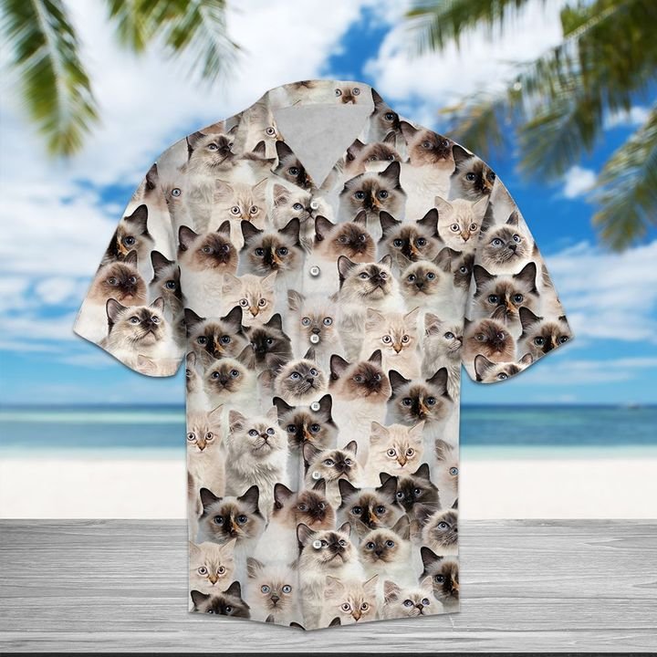 Birman Hawaiian Shirt Summer Button Up Birman Hawaiian Shirt Summer Button Up