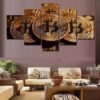 Bitcoins - Crypto 5 Panel Canvas Art Wall Decor