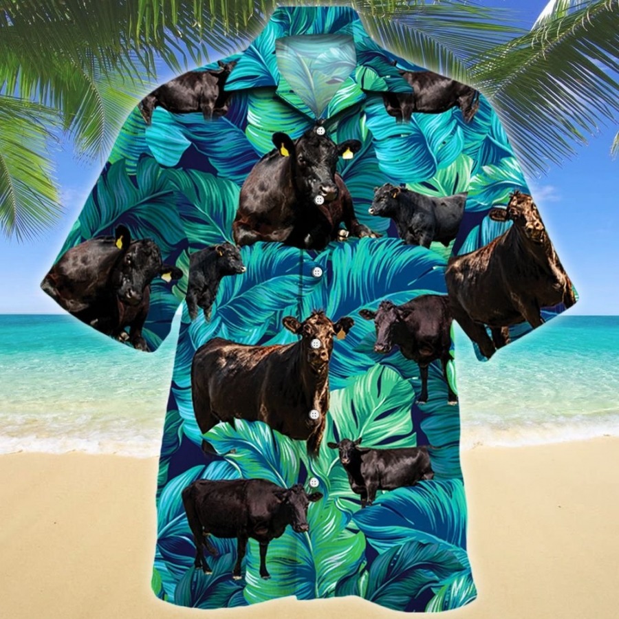 Black Angus Cattle Lovers Hawaiian Shirt Black Angus Cattle Lovers Hawaiian Shirt