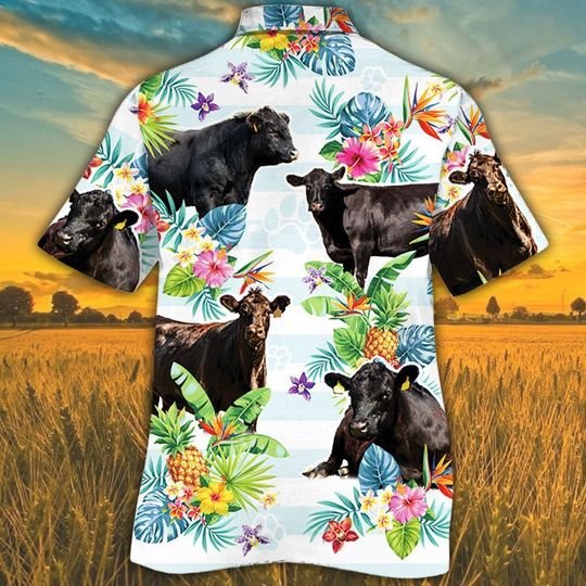 Black Angus Cattle Pineapple Tropical Flower Hawaiian Shirt Black Angus Cattle Pineapple Tropical Flower Hawaiian Shirt