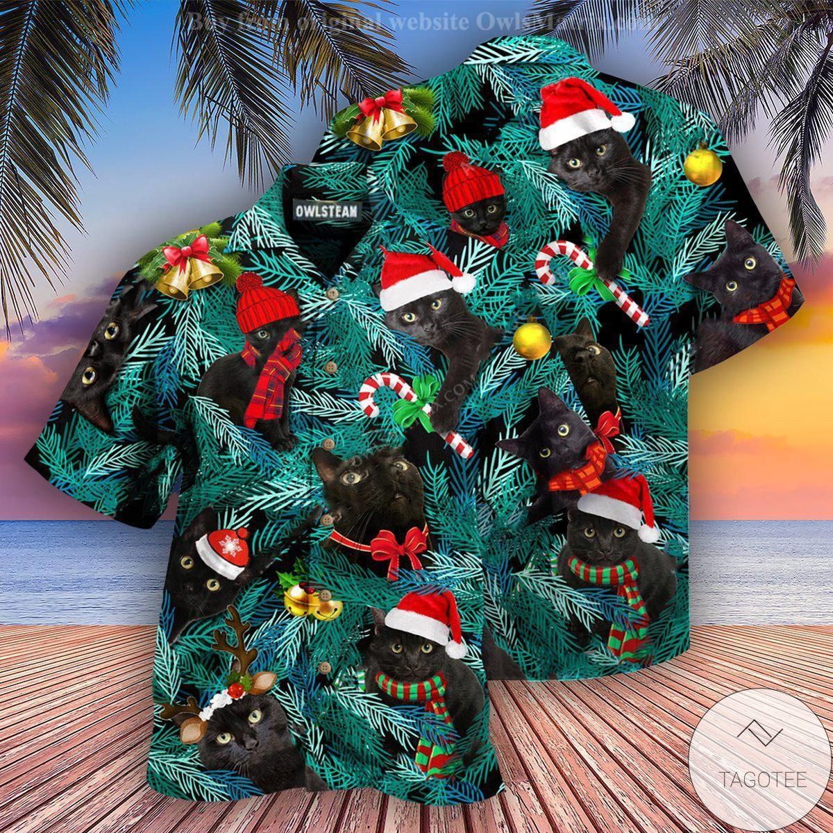 Black Cat Joy Christmas Hawaiian Shirt Black Cat Joy Christmas Hawaiian Shirt