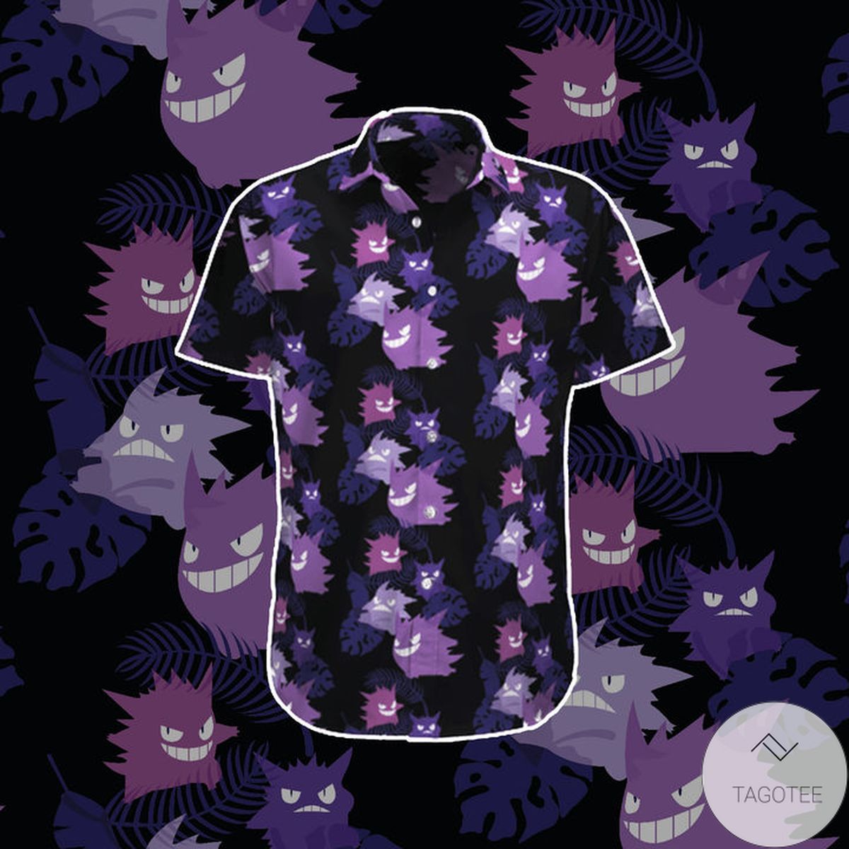 Black Gengar Hawaiian Shirt Black Gengar Hawaiian Shirt