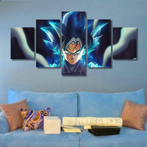 Black Goku - Anime 5 Panel Canvas Art Wall Decor Black Goku - Anime 5 Panel Canvas Art Wall Decor
