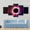 Black Hole In Space - Space 5 Panel Canvas Art Wall Decor