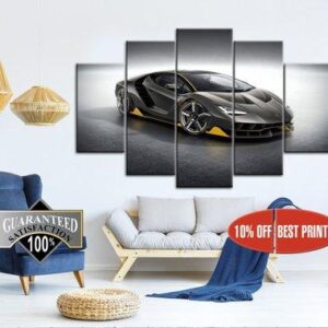 Black Lamborghini 2 - Automative 5 Panel Canvas Art Wall Decor