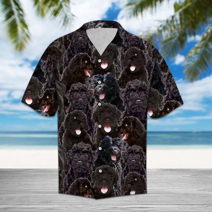Black Russian Terrier Hawaiian Shirt Summer Button Up Black Russian Terrier Hawaiian Shirt Summer Button Up