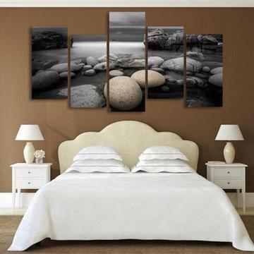 Black Stone - Nature 5 Panel Canvas Art Wall Decor Black Stone - Nature 5 Panel Canvas Art Wall Decor