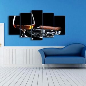Blackjack Cigar - Cigar 5 Panel Canvas Art Wall Decor