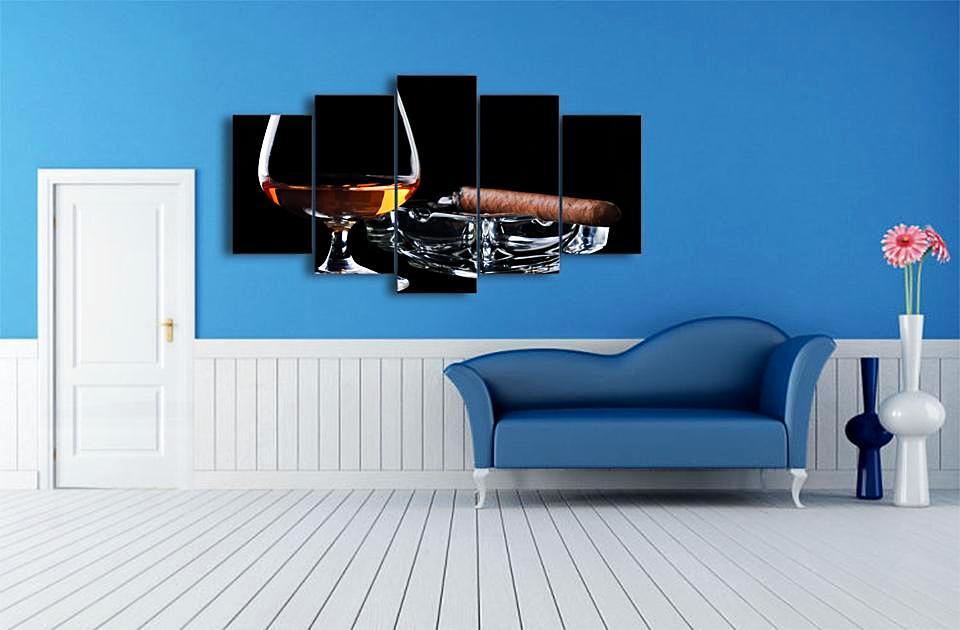 Blackjack Cigar - Cigar 5 Panel Canvas Art Wall Decor Blackjack Cigar - Cigar 5 Panel Canvas Art Wall Decor
