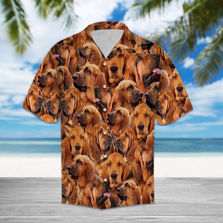 Bloodhound Hawaiian Shirt Summer Button Up Bloodhound Hawaiian Shirt Summer Button Up