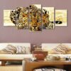 Blue Eyed Jaguar - Animal 5 Panel Canvas Art Wall Decor