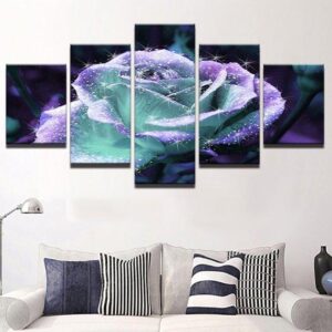 Blue Flower - Nature 5 Panel Canvas Art Wall Decor