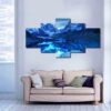 Blue Ice Lake And Snow Mountain - Nature 5 Panel Canvas Art Wall Decor