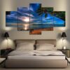 Blue Key Sunset - Nature 5 Panel Canvas Art Wall Decor
