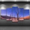 Blue Sky Desert Trees - Nature 5 Panel Canvas Art Wall Decor