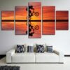 Bmx At Sunset - Sport 5 Panel Canvas Art Wall Decor