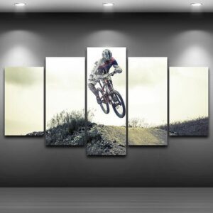 Bmx Racer - Sport 5 Panel Canvas Art Wall Decor