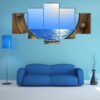 Boat Porthole With Ocean View Multi - Nature 5 Panel Canvas Art Wall Decor